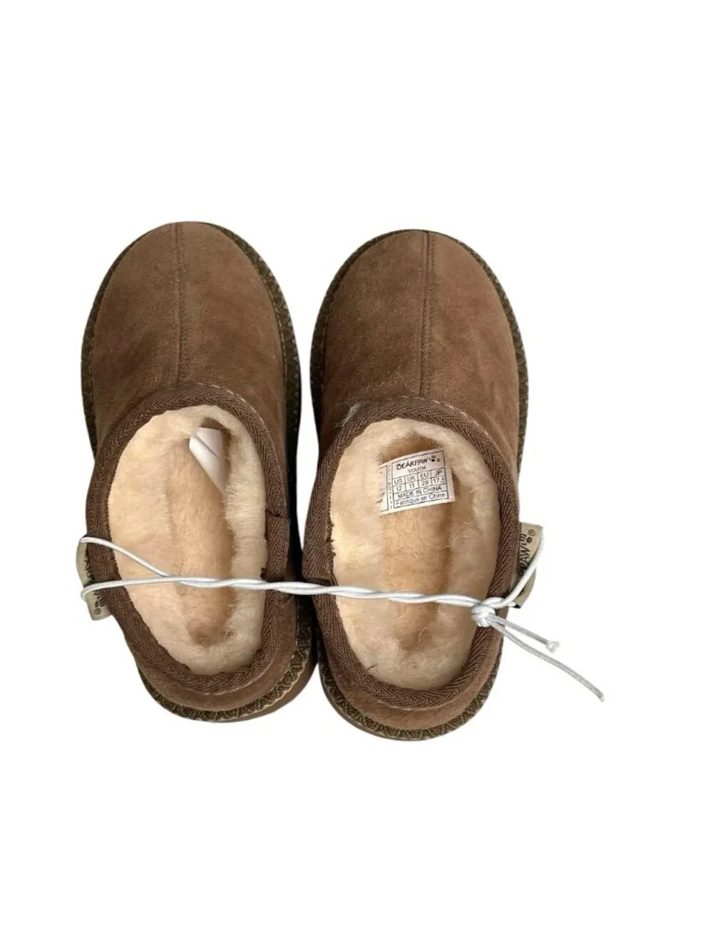 BEARPAW Brown Solid Platform Slipper Kids Size 12